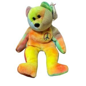 RARE Ty beanie baby peace‎ bear 1996 original collectible Colorful VTG Stuffie